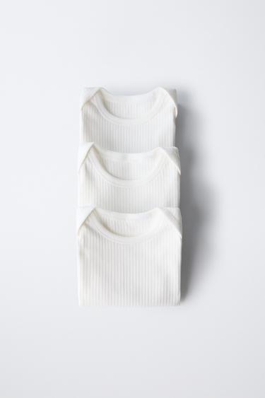 Zara Набор из 3-х ребристых боди без рукавов