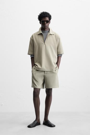 Zara Техническая поло-рубашка на молнии