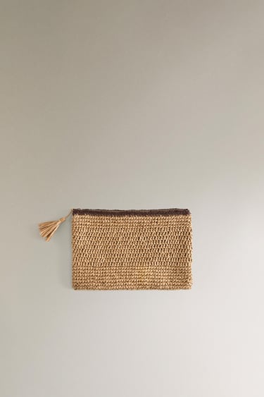 Zara Сумка для пляжа из бумаги с деталями отделки