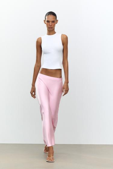 Zara Атласная юбка миди