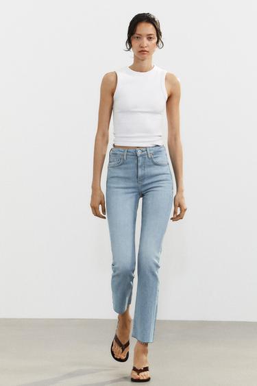 Zara Джинсы TRF CROPPED FLARE с высокой посадкой