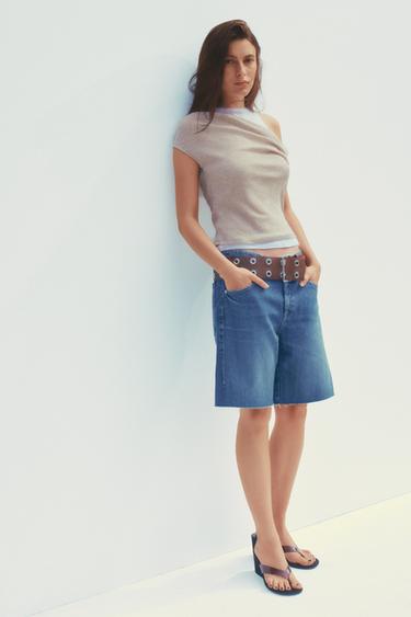 Zara Двухслойная футболка асимметричного кроя