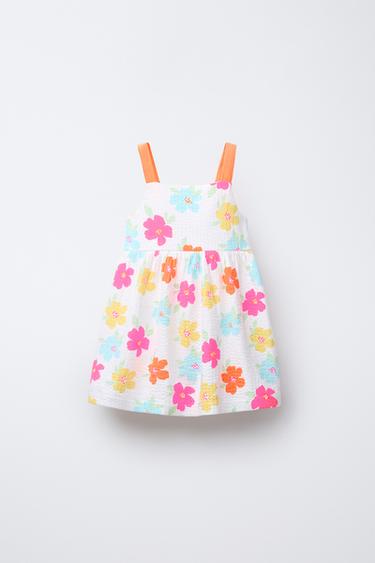 Zara Платье с текстурированным принтом и бантом