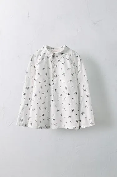Рубашка ZARA из макового поплина, 6-10 лет / лимитированное издание