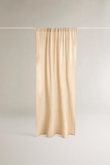 Zara Штора из мятого льна с средней плотностью