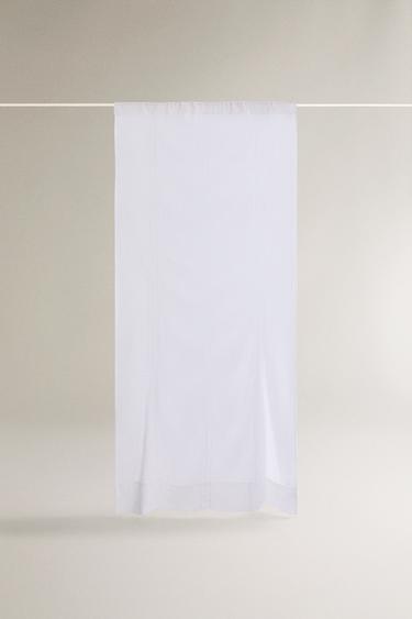 Zara Хлопковый и льняной занавес с вышивкой