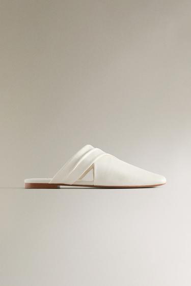 Zara Кожаные мюли с перекрестными ремешками