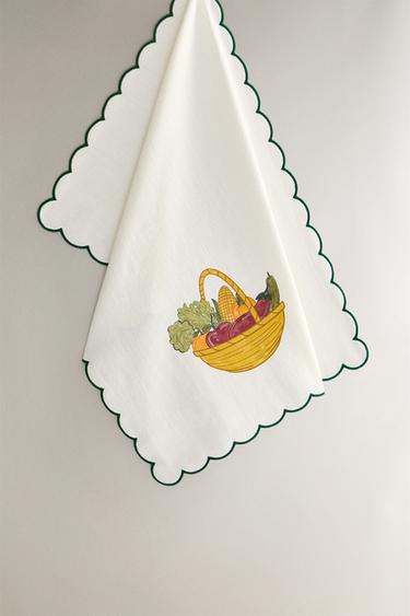 Zara Разноцветное кружево и хлопковые чайные полотенца ZARA