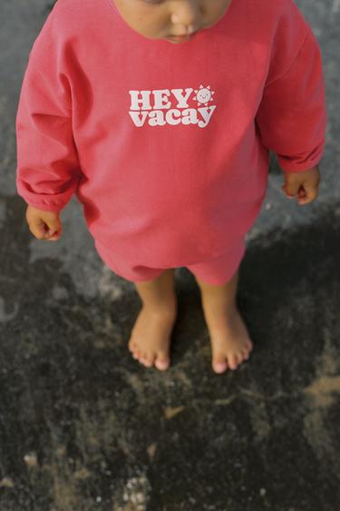 Zara Комплект из толстовки и шортов с текстом