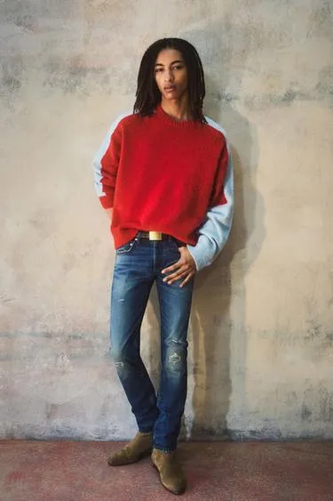 Свитер в стиле COLOUR BLOCK BOBBY GILLESPIE X ZARA- Заказать в России