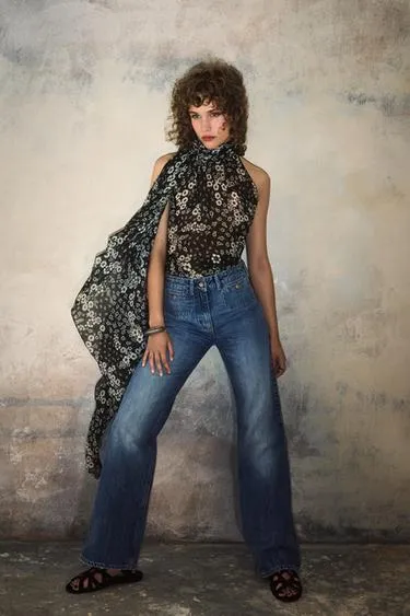 Топ-бандо из шелка HALTER KATE MOSS X ZARA