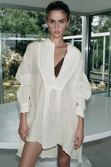 Zara Рубашка из жатого льна LIMITED EDITION