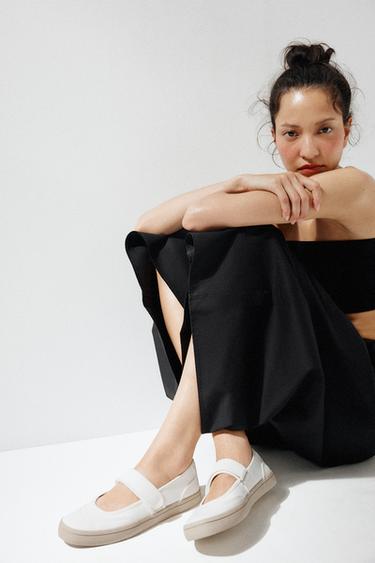 Zara Тканевые балетки на ленточке