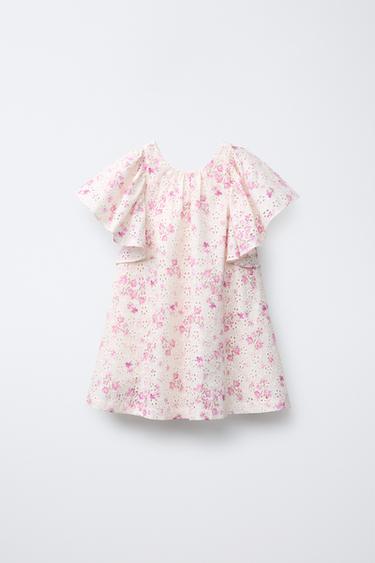 Zara Платье шиффли с цветочным принтом