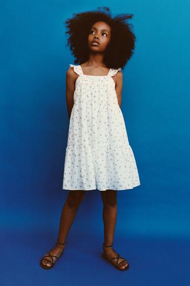 Zara Платье с вышивкой и цветами