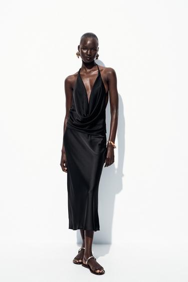 Zara Атласная юбка миди