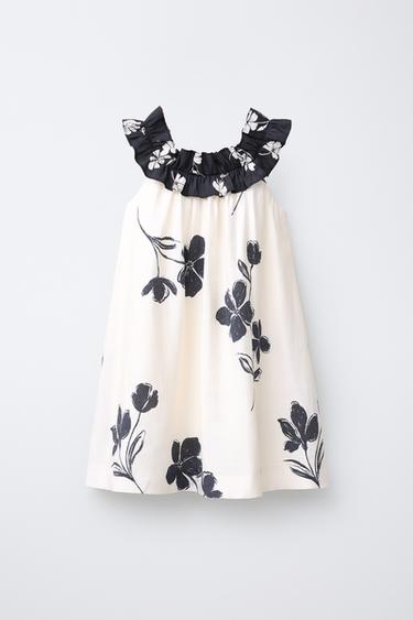 Zara Платье с цветочным принтом