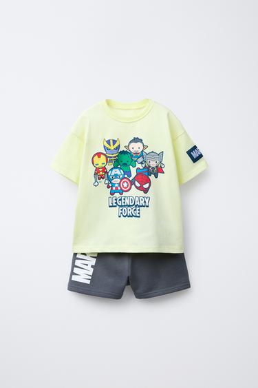 Zara Комплект из футболки и шортов-джоггеров с принтом THE AVENGERS © MARVEL