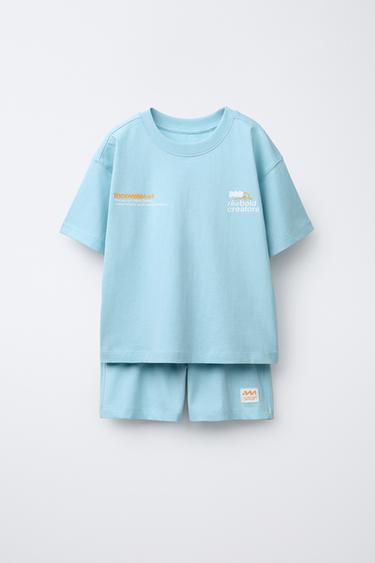 Zara Пижама с принтом текста для детей от 6 до 14 лет