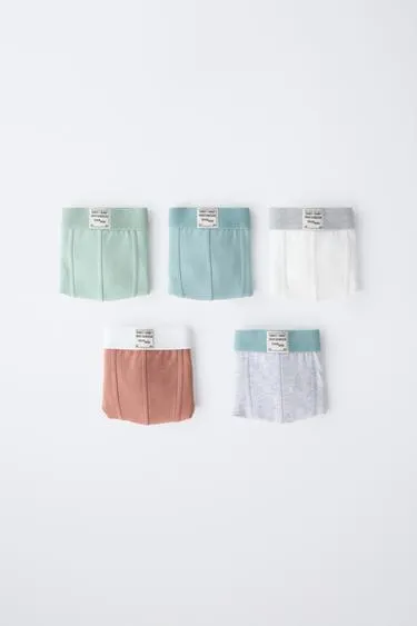 3-6 лет/набор из пяти трусов-боксеров с этикеткой