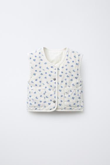 Zara Жилет из саржи с цветочным принтом купить с доставкой.