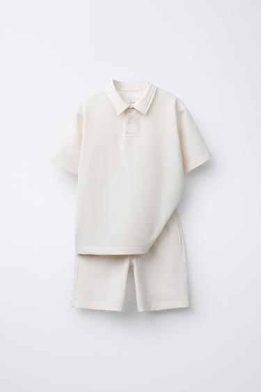 Zara Набор поло из хлопка и бермудских шорт
