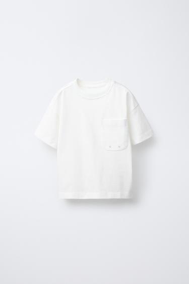 Zara Однотонная футболка с карманом