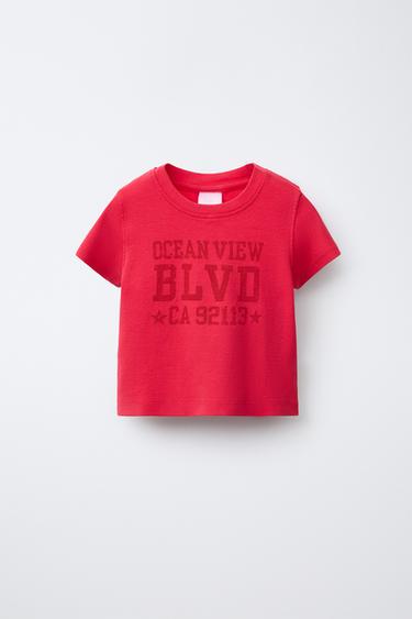 Zara Футболка с текстовым принтом