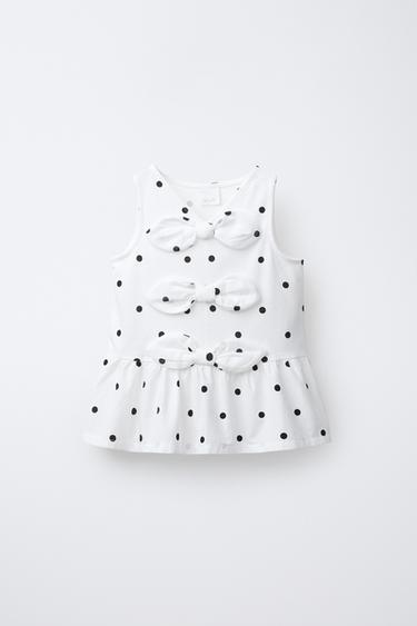 Zara Комбинированная футболка с бантами