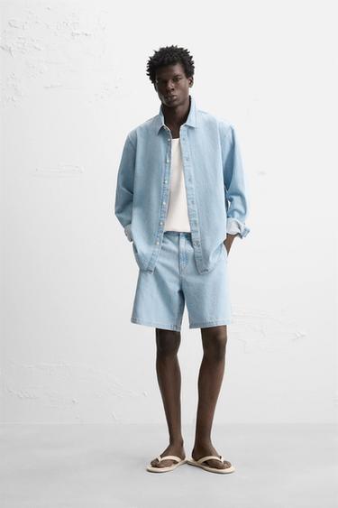 Zara Джинсовая рубашка классического кроя
