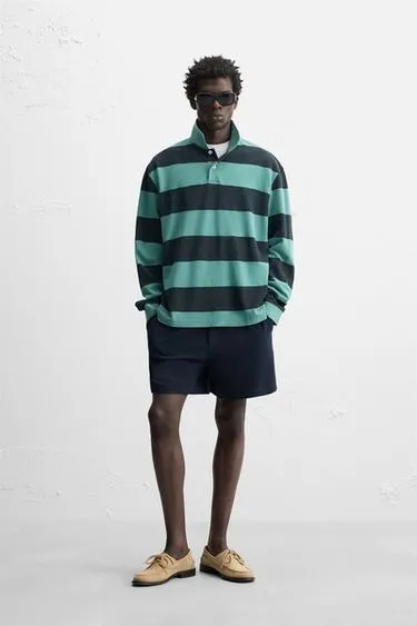 Шорты-бермуды RELAXED FIT из рельефной ткани
