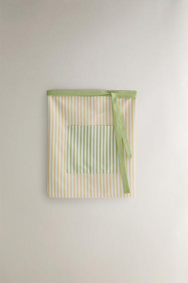 Zara Фартук для кухни из хлопка в полоску с мотивами мороженого