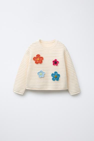 Zara Трикотажный джемпер с цветами