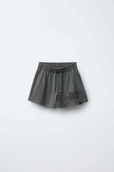 Zara Шорты-бермуды с текстом