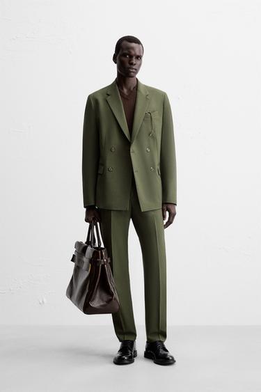 Zara Двубортный костюмный блейзер с шерстью