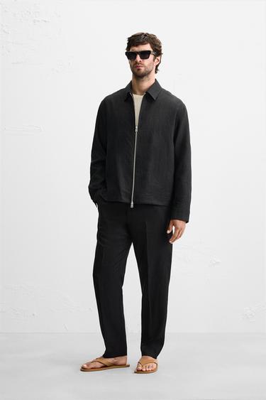 Zara Куртка-рубашка из 100% льна