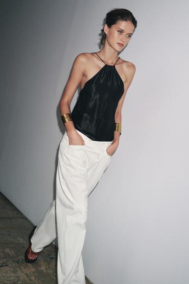 Zara Хлопковые брюки со складками — ZW COLLECTION