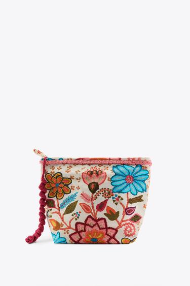 Zara Несессер с вышивкой и цветочным принтом