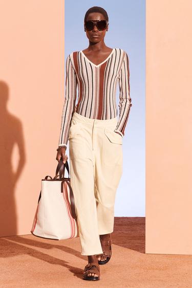 Zara Водолазка из хлопка и льна