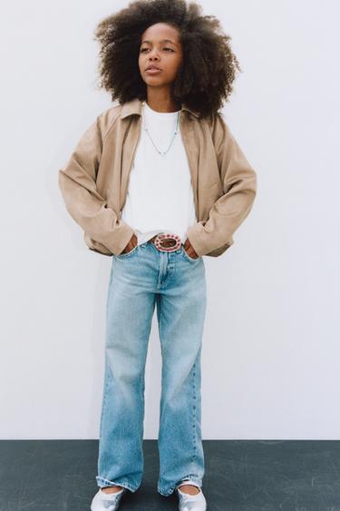 Zara Куртка-шар из искусственной замши