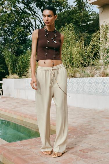 Zara Трикотажный топ с вырезом на спине