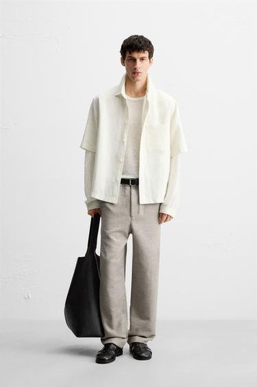 Zara Брюки REGULAR FIT из ткани с текстурой