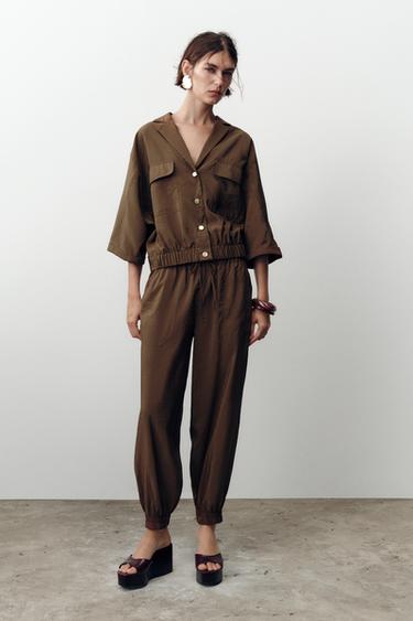 Zara Рубашка сафари с короткими рукавами