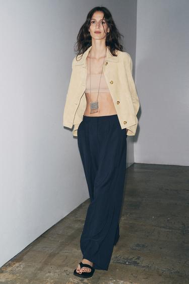 Zara Брюки из легкой ткани со складками — ZW COLLECTION