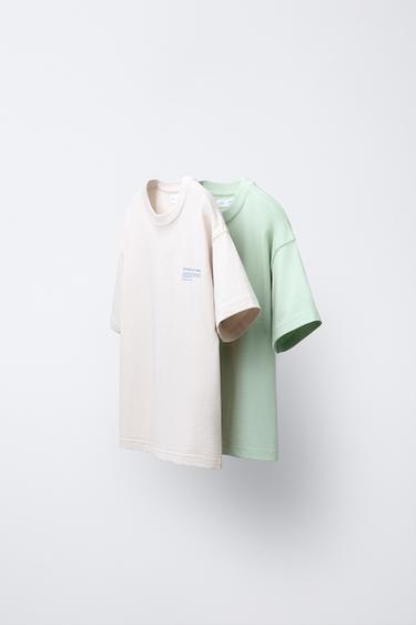 Zara Набор из двух футболок с текстовым принтом