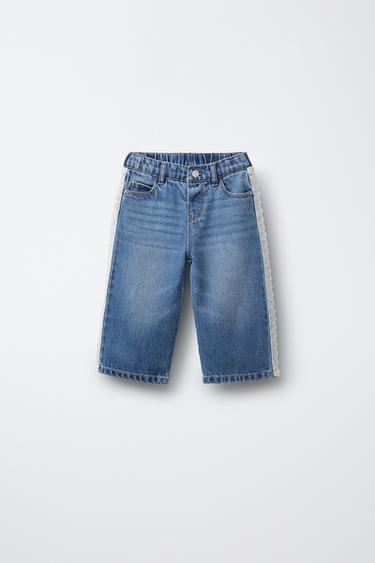 Zara Джинсы-кюлоты с кружевом