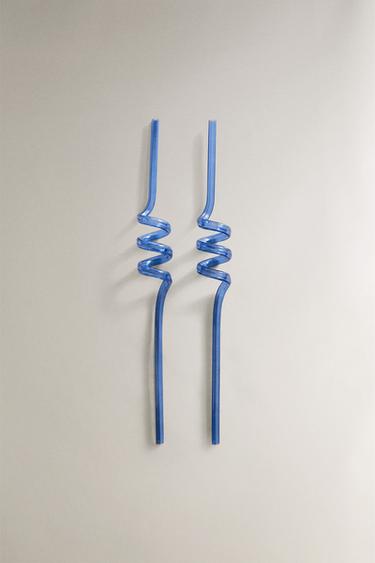 Zara Набор детских цветных спиральных соломок из трирана™ (упаковка из 2 штук)