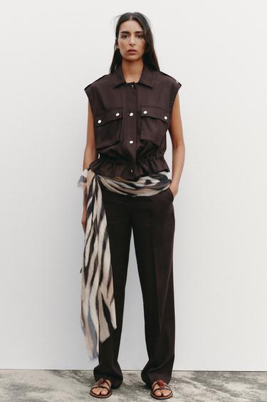 Zara Прямые брюки из льна