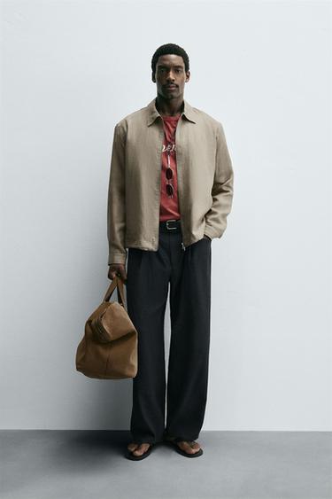 Zara Куртка-рубашка из 100% льна