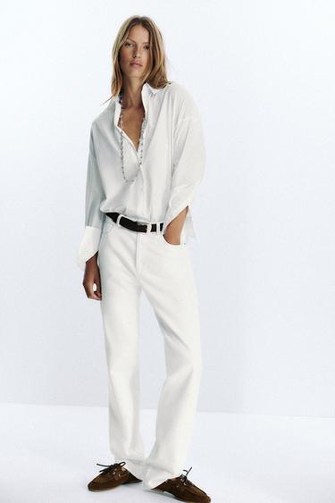 Zara Лоферы из разделанной замши с топстичем